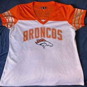 Broncos NFL orange and white women’s jersey
